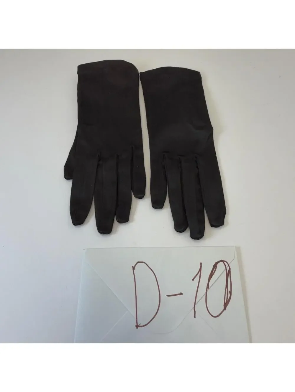 Stretchies Black One Size Gloves‎ Made in France Decorative Button Accent